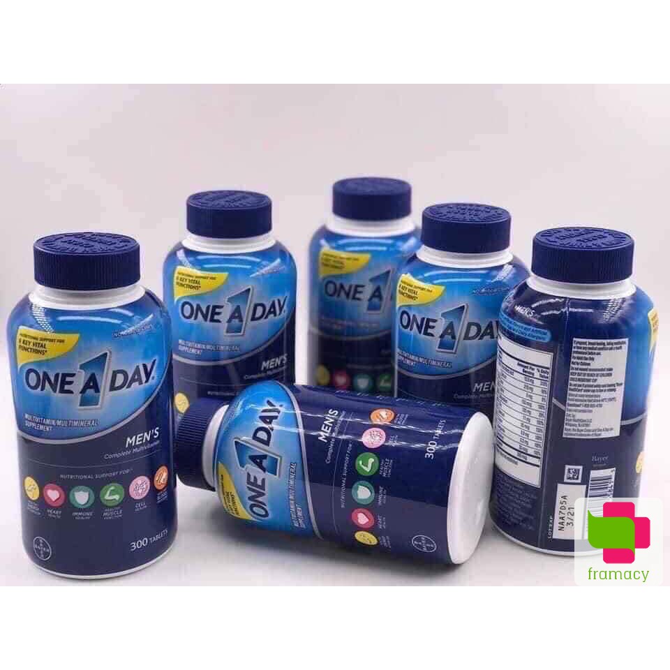 Vitamin tổng hợp One A Day Men's/Women's Multivitamin, Mỹ (300v) tăng sinh lực, miễn dịch cho nam/nữ giới dưới 50 tuổi | BigBuy360 - bigbuy360.vn