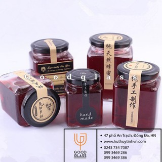 Set 6 lọ thủy tinh / Hũ thủy tinh hình vuông đựng gia vị thực phẩm 500ML