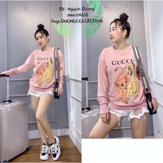 Áo Nỉ Hoodie in sư tử_Bầu bí bon chen thoải mái