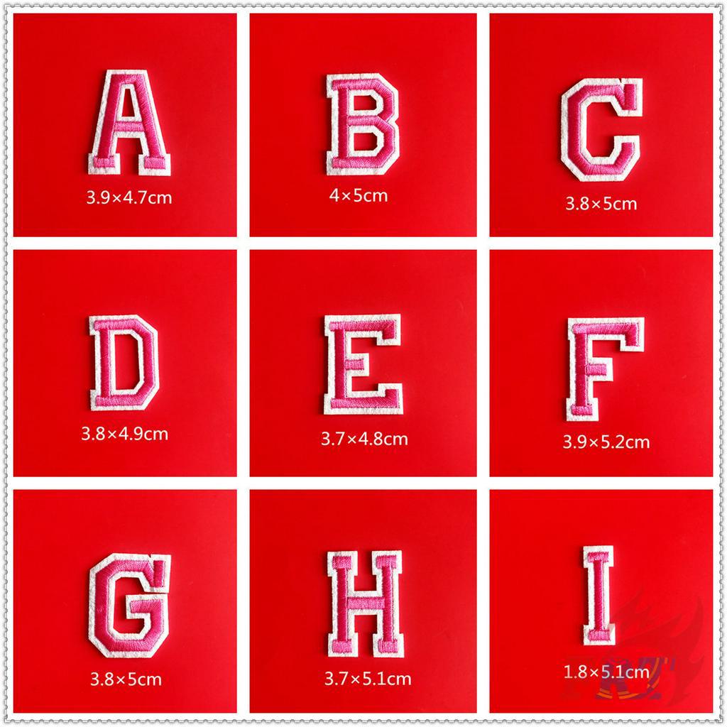 1 Miếng vá quần áo hình chữ cái tiếng anh màu hồng