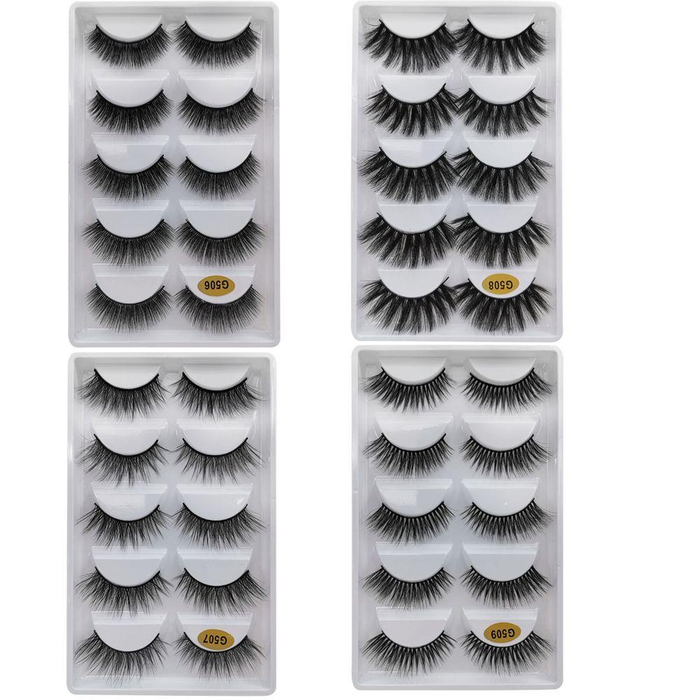 Bộ 5 Cặp Lông Mi Giả Nhiều Lớp Thời Trang Dành Cho Nữ