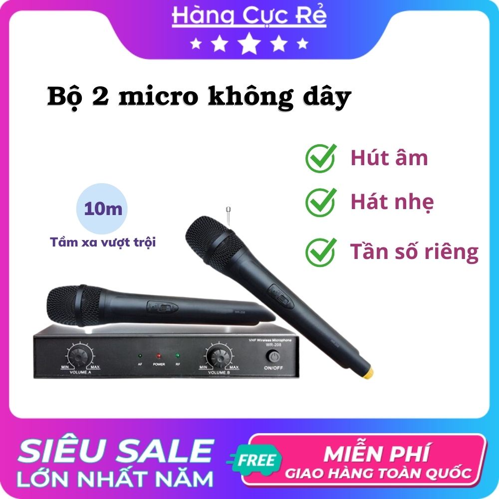 Bộ 2 Micro karaoke không dây cực hay - Shop Hàng Cực Rẻ