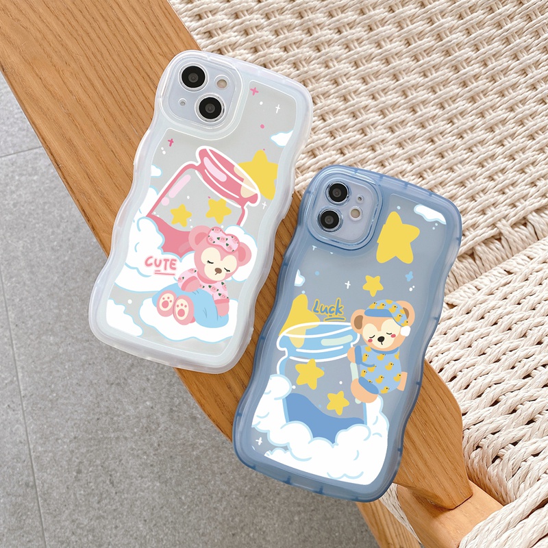 Suntaiho Ốp lưng Suntaiho Ốp lưng iphone Ốp Điện Thoại silicon trong suốt hình gấu thích hợp cho Iphone 13 Pro Max X Xs Max Xr 12 11 Pro Max Se2 7 8+