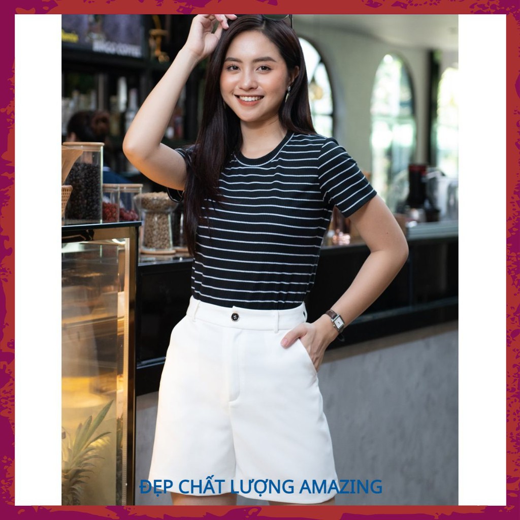 Áo Thun Nữ Đẹp Sọc Ngang Đơn Giản SXA01-024. BadliarShop