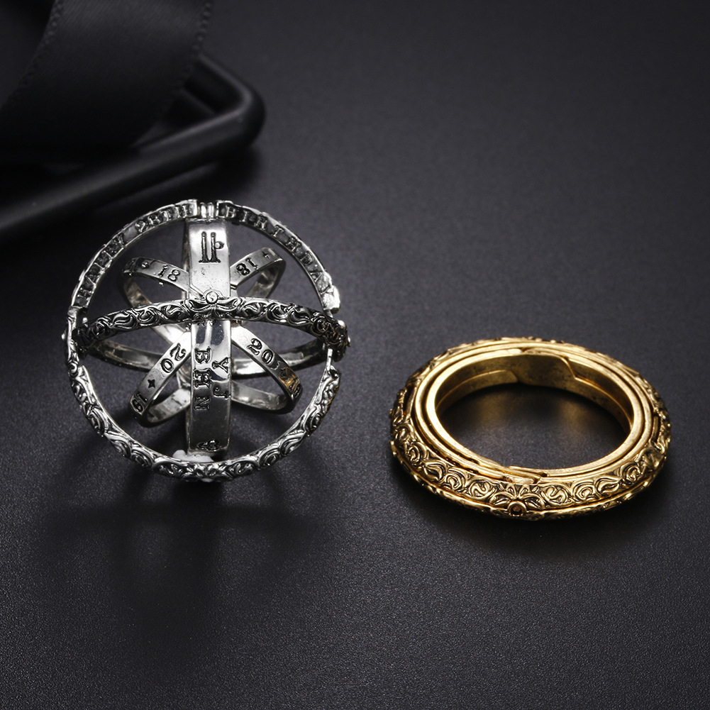 Nhẫn thiết kế hình quả bóng thiên văn học thời trang vintage