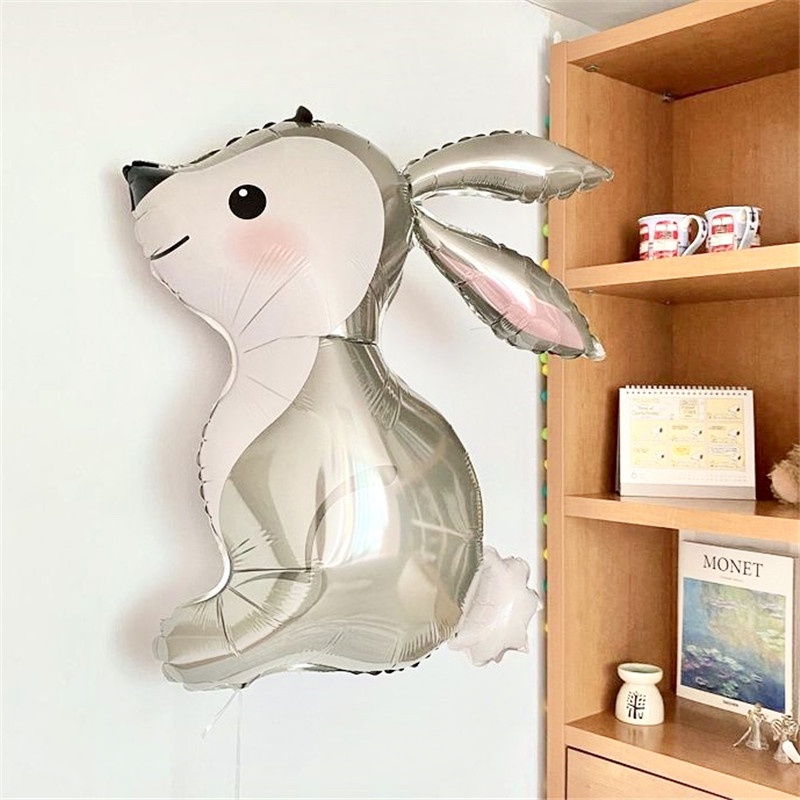 Bong bóng hình nhôm hình thỏ ngọc trang trí tiệc, trang trí sinh nhật