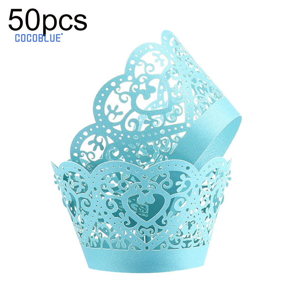 Set 50 Giấy Cắt Họa Tiết Cách Điệu Trang Trí Bánh Cupcake Tiện Dụng