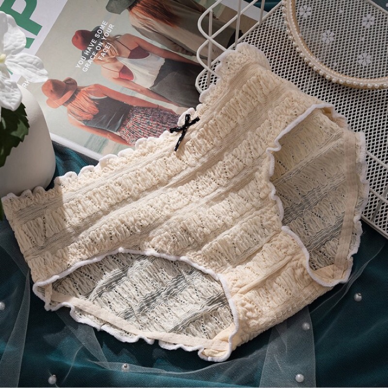 Quần lót nữ cotton 100 Mới đẹp giá rẻ - Quần lót nữ dễ thương cho học sinh cute kute màu hồng trắng xanh da