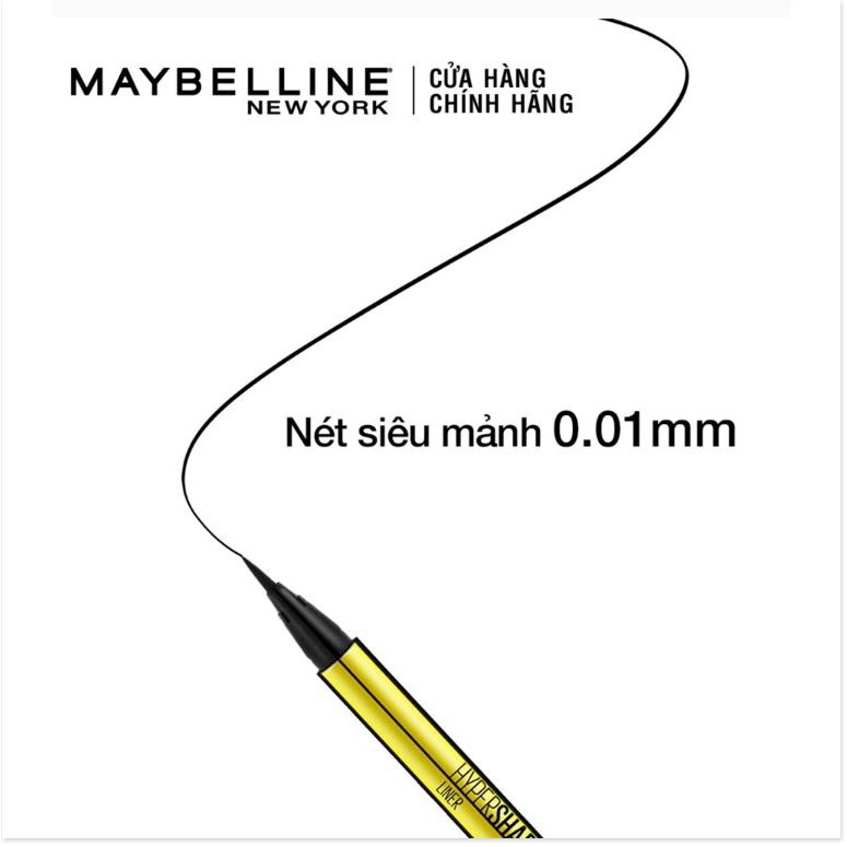 Bút Kẻ Mắt Nước Siêu Mảnh, Sắc Nét, Không Trôi Maybelline Hyper Sharp Laser Eyeliner (Nắp Vàng) 0.5g