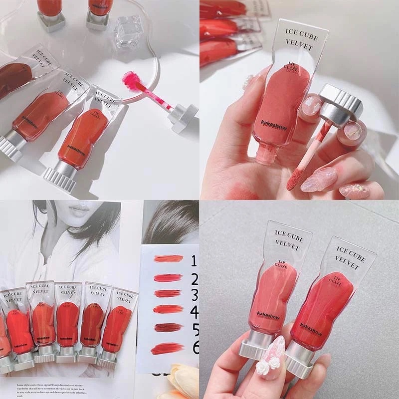 Son Kem Lì Dạng Tuýp Trong Suốt KAKASHOW Ice Cube Velvet