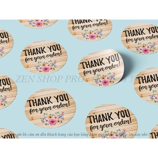500 sticker 4cm thank you - tem cảm ơn - món quà nhỏ - ý nghĩa lớn