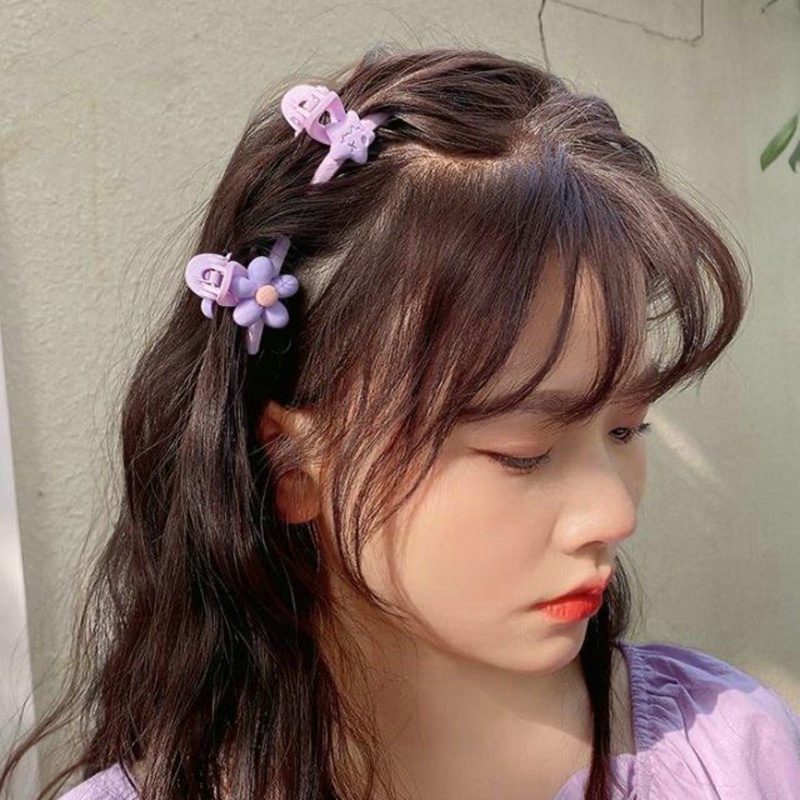 Dây Cột Tóc Màu Trơn Đính Hoa Nhỏ Hình Cá Mập Dễ Thương Cho Bé Gái