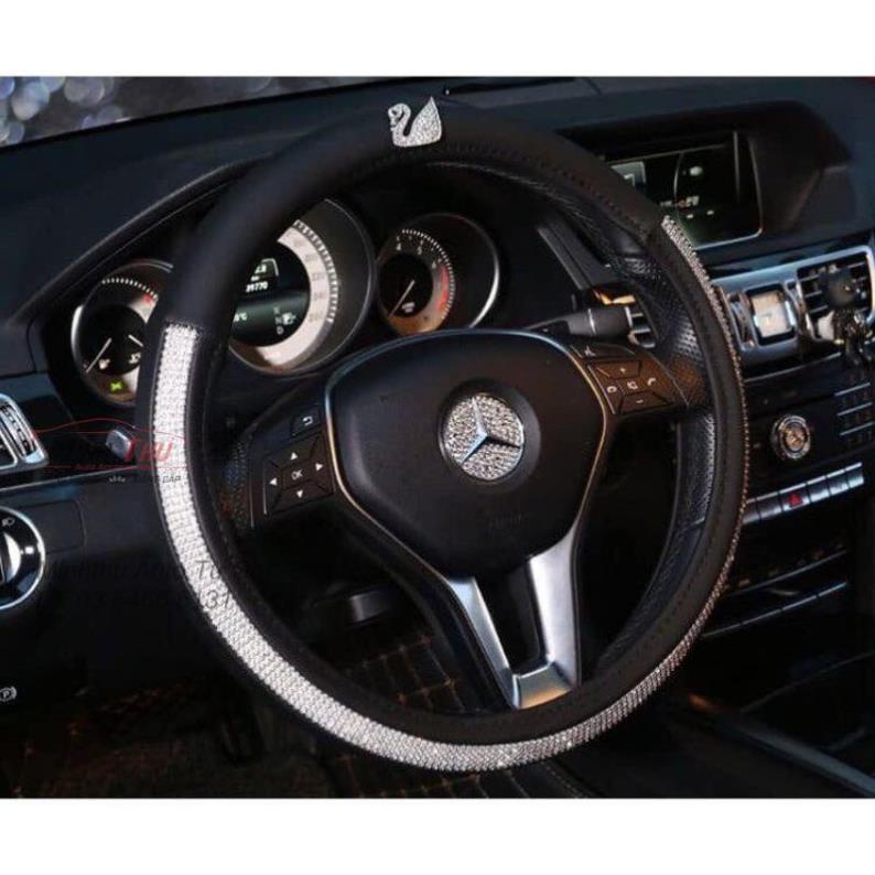 Bọc Vô Lăng CROWN Đính Đá Vương Miện Trang Trí Xe Hơi - Bọc Vô Lăng Cao Cấp - Auto Bảo Lộc