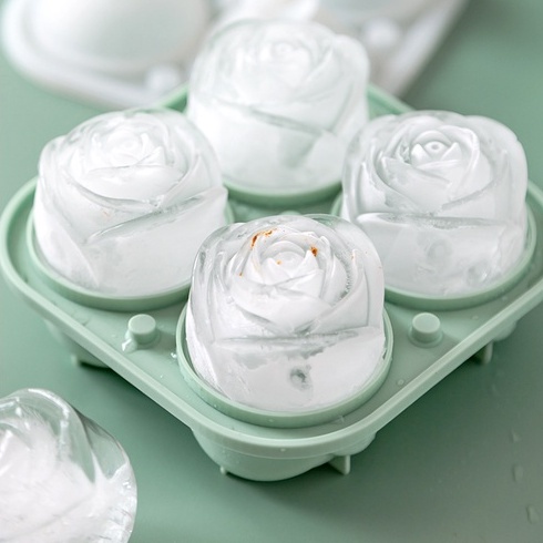 Khay làm đá bằng Silicone hình hoa hồng tiện lợi