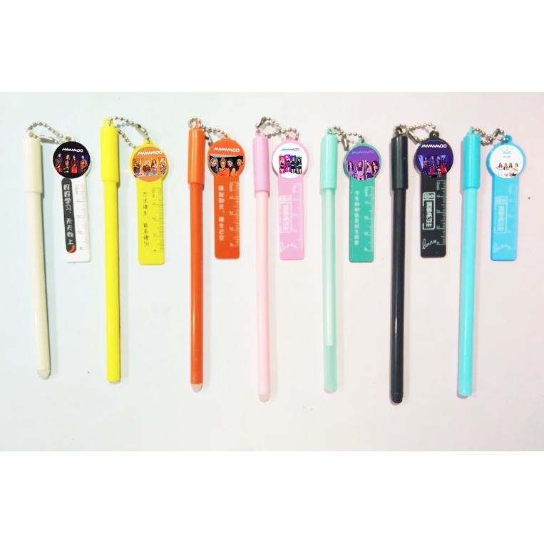 Bút GOT7 MAMAMOO ITZY RED VELVET kèm dây móc mica BMCI42 bút cute dễ thương thần tượng idol kpop