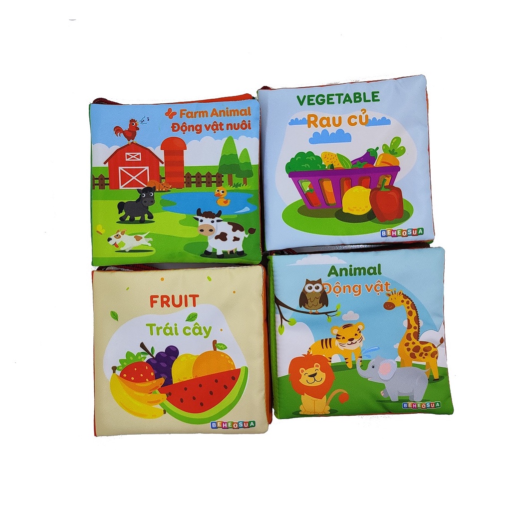 Sách vải cho bé sơ sinh sách tương tác phát triển đa giác quan 12 chủ đề cho bé