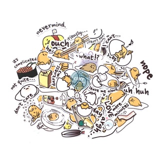 10 Stickers Trứng Lười (Gudetama) PVC Chống Thấm