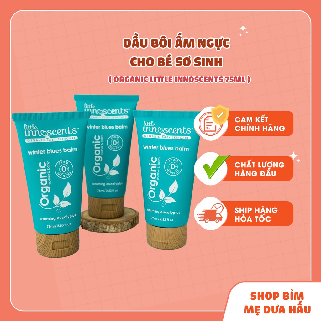 DẦU BÔI ẤM NGƯC CHO BÉ TỪ SƠ SINH ORGANIC LITTLE INNOSCENTS 75ML - 0M+  meduahaubimsua