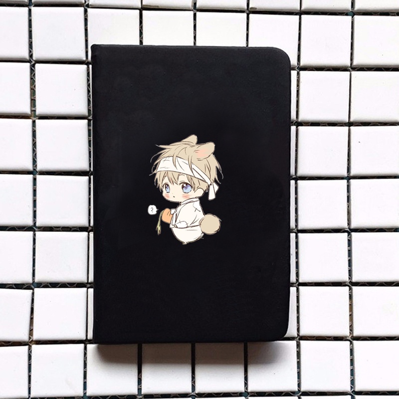 Sổ bìa da A6 in hình NO LOVE ZONE anime chibi ghi chép tiện lợi