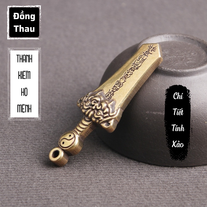 Tượng Trưng Bày Phong Thủy Bằng Đồng Hình Thanh Kiếm Hộ Mệnh, Trang Trí, Đem Lại May Mắn