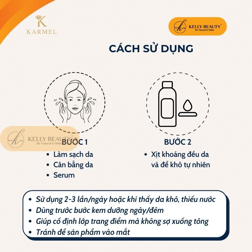 Khoáng Thần Sáng Da KARMEL 100ml – Tăng Cường Giữ Ẩm; Giúp Mịn Màng, Trắng Sáng Da; Chống Lão Hóa | Kelly Beauty