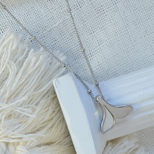 Dây Chuyền Bi Nhỏ Mặt Đuôi Cá Titan Ko Đen TT 3211