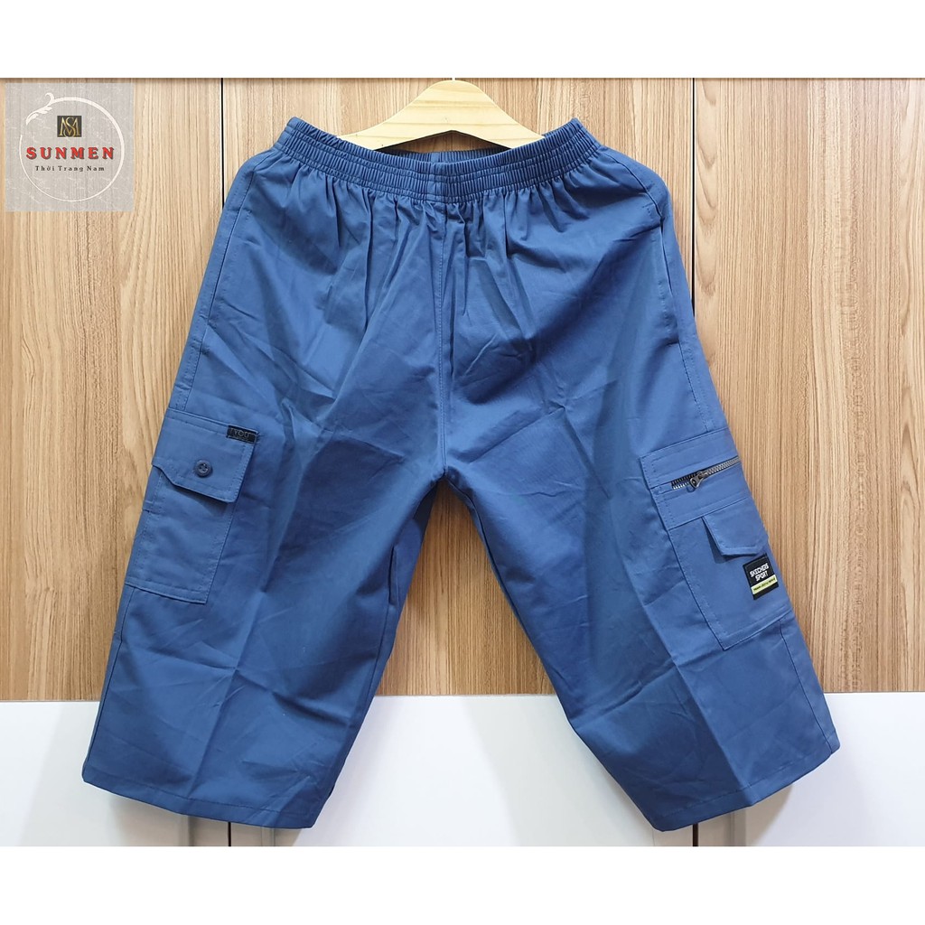 [HCM] Quần Short Nam Kaki Túi Hộp Lưng Thun Co Giãn From Dài Rộng Thoải Mái Vải Mềm Mịn Trung Niên SUNMEN FreeSize