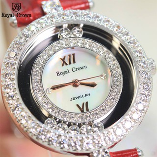 Đồng Hồ Nữ Chính Hãng Dây Da Royal Crown 3628 Chống Nước Chống Xước