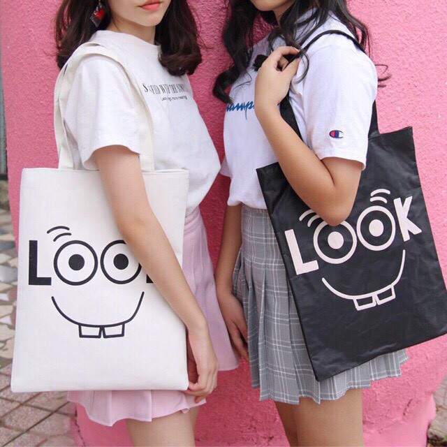 Túi Vải Đeo Vai Tote Bag Look