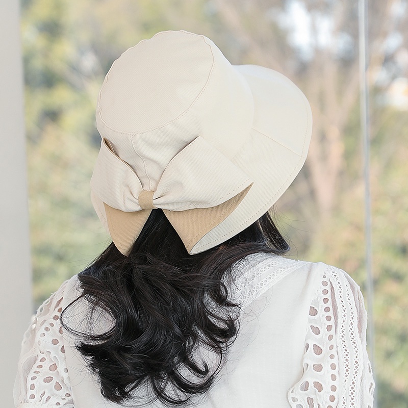 Nón Vành Chống Tia Uv Đính Nơ Phong Cách Hàn Quốc Cho Nữ