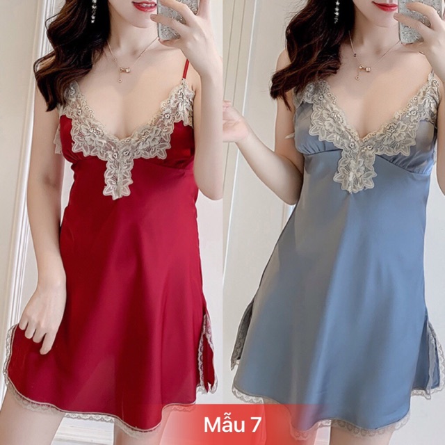 Váy Ngủ 2 Dây (Kèm Mút Ngực) Vải Satin Lụa Siêu Mát Siêu Mềm | BigBuy360 - bigbuy360.vn