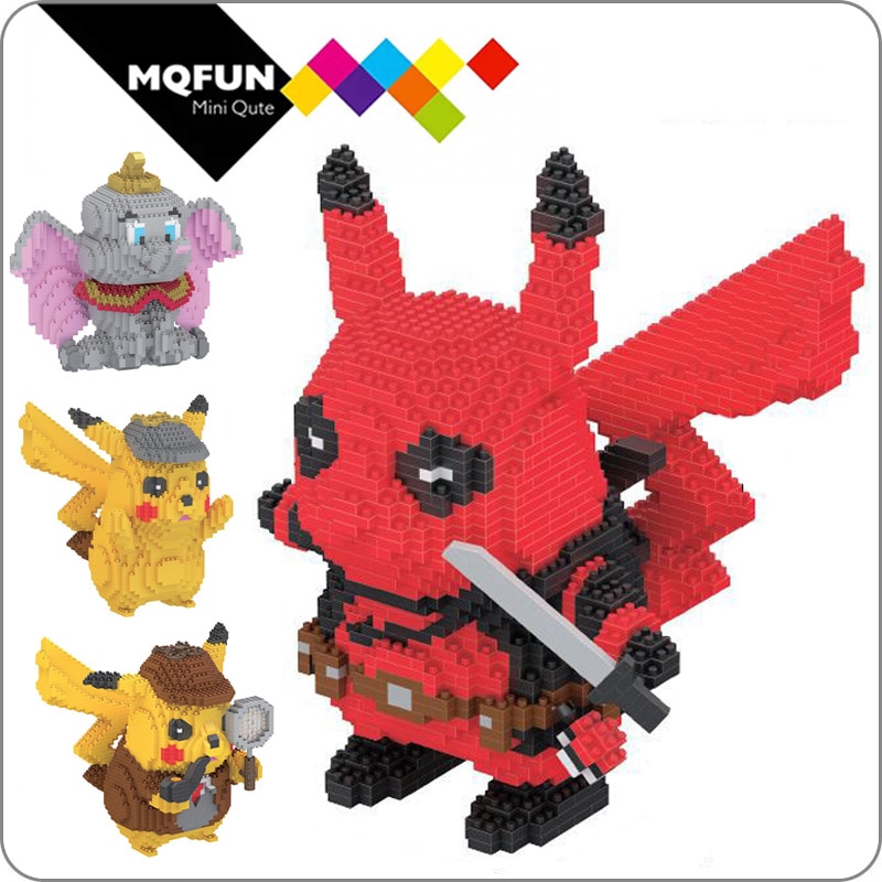 BOYU Anime Japanese Cartoon mini Block Big Deadpool Pikachu Dumbo Diamond Building Brick Action figures Educational Toy