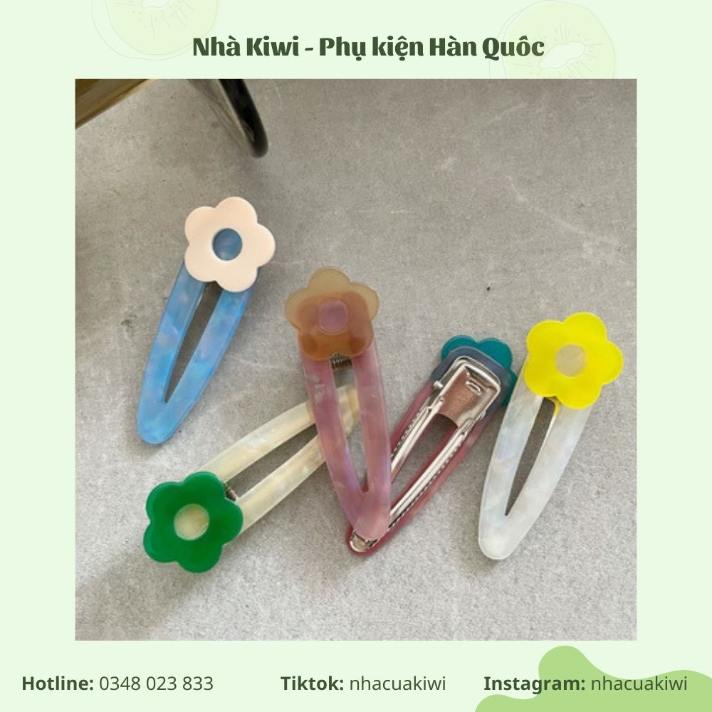Kẹp tóc mái hình hoa nhỏ phong cách Hàn Quốc