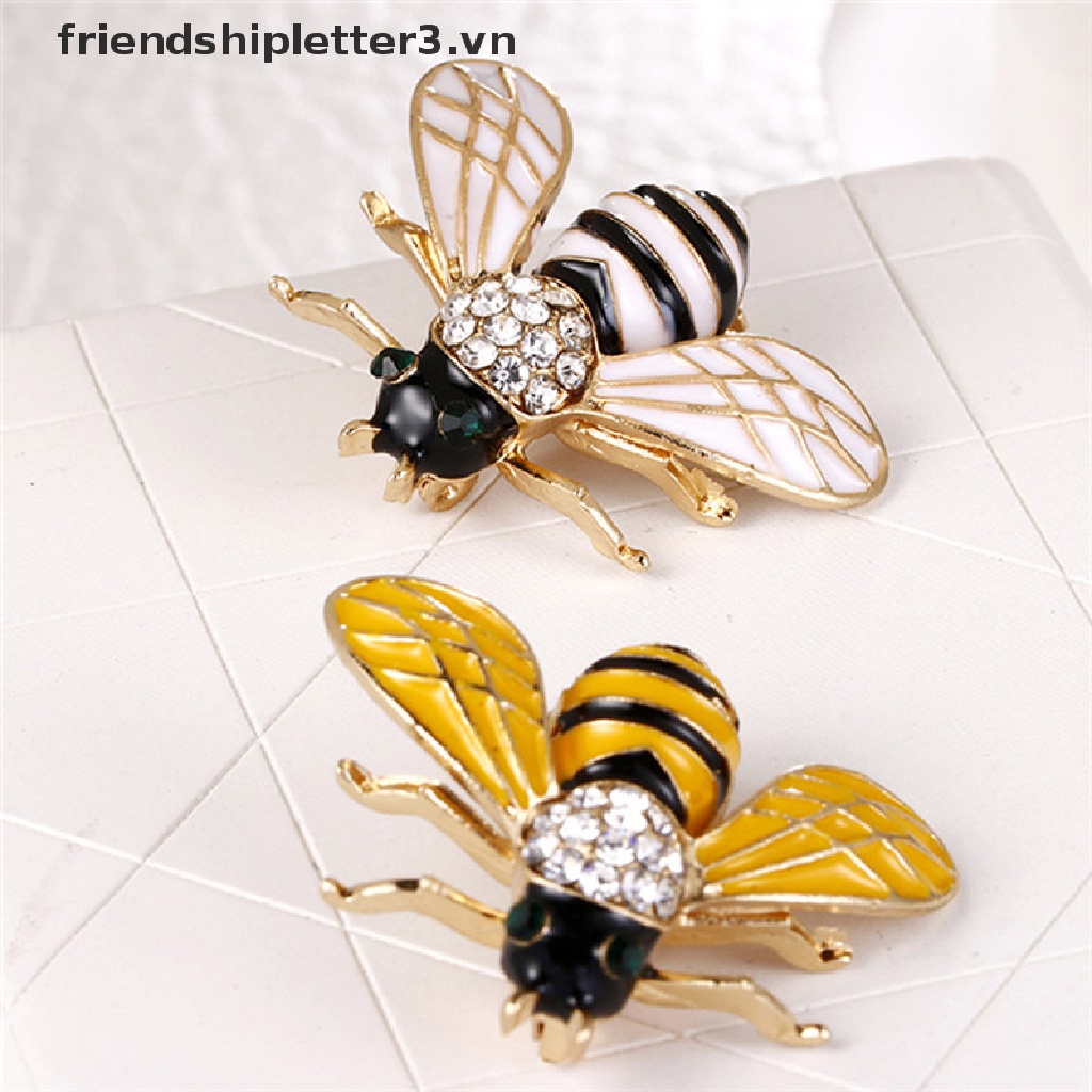 Ghim Cài Áo Hình Con Ong Đính Đá Pha Lê