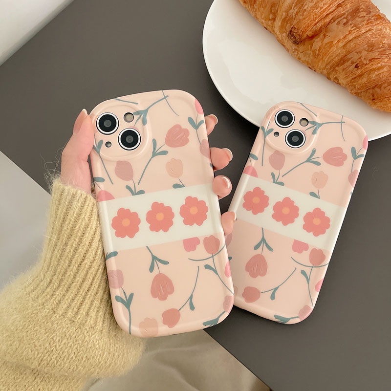 !Ốp Điện Thoại Dẻo Họa Tiết Hoa Xinh Xắn Chống Sốc/ Bụi Bẩn Cho IPhone13 12 11 Pro Max XR XSMAX