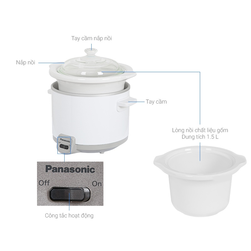 Nồi nấu chậm 1,5L Panasonic NF-N15SRA