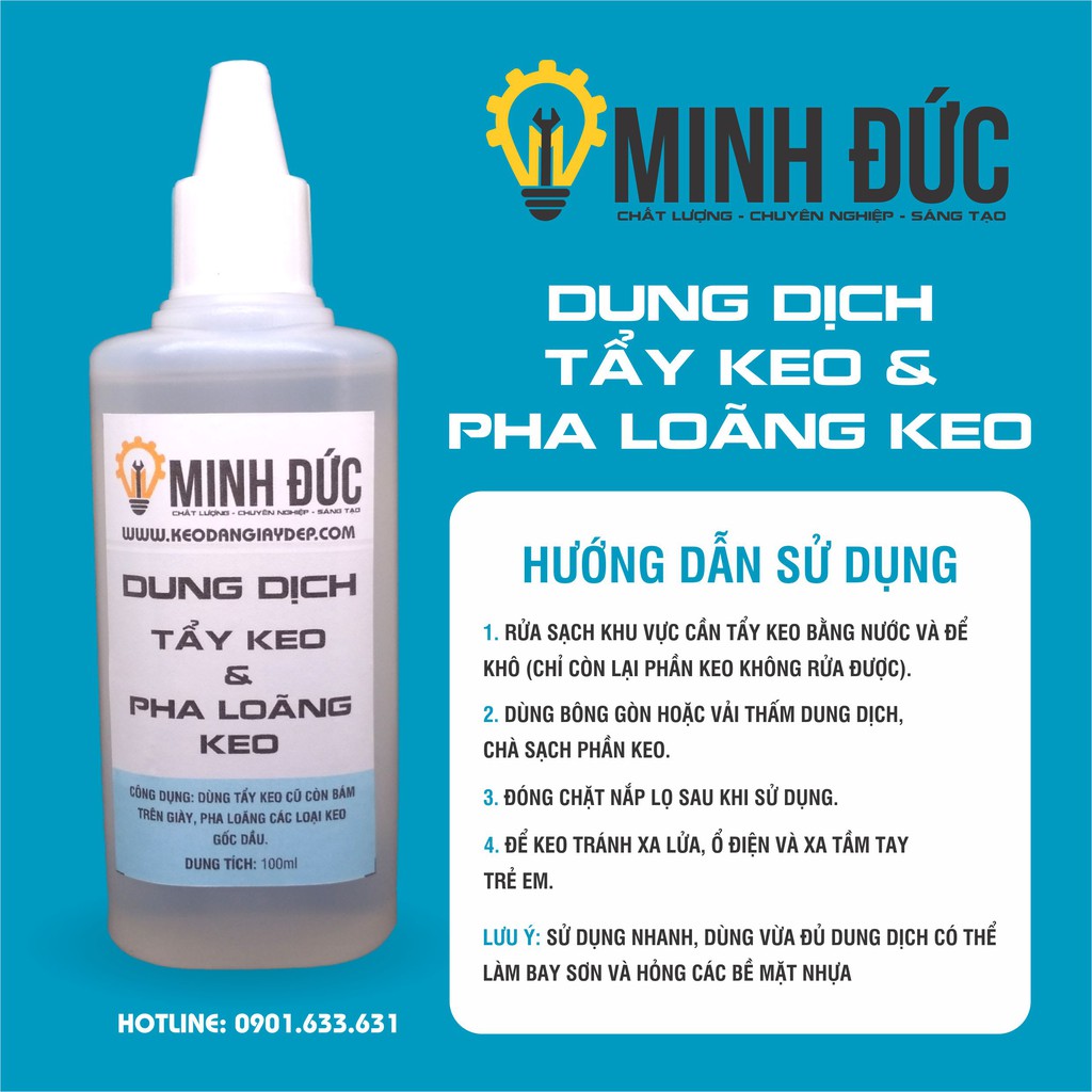 Keo dán giày Minh Đức 🚛 FREESHIP 🚛 ✔️DÁN 10 PHÚT ✔️THẨM MỸ CAO ✔️ĐÀN HỒI ✔️CHỊU NƯỚC  - 100ml - Shop Minh Đức