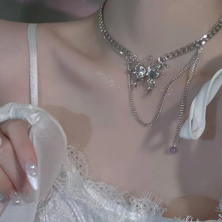 Hin Vòng Cổ Chuỗi Xích Hình Bướm Thời Trang Cá Tính Dễ Phối Đồ Phong Cách Spicy Hot Girl @