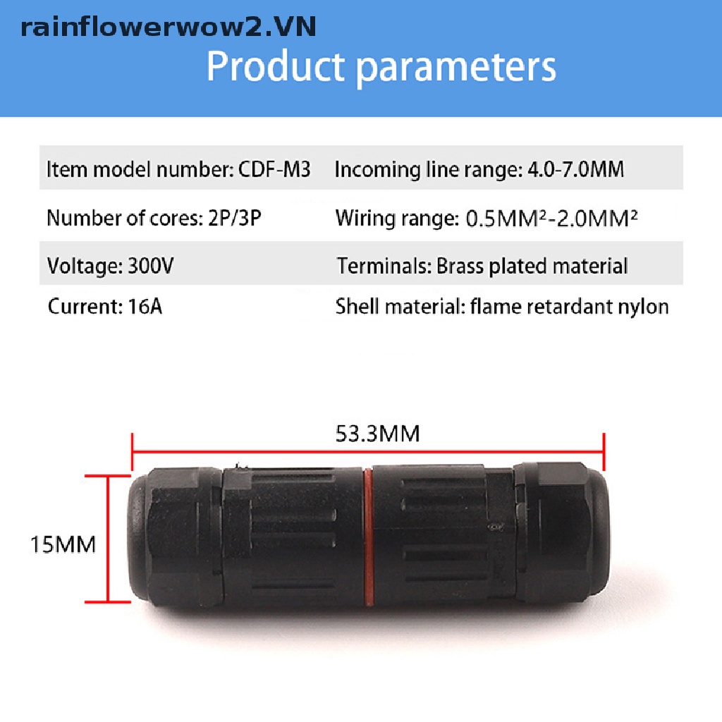 Phích Cắm Điện 3 Chấu Thẳng Chống Thấm Nước Tiện Dụng