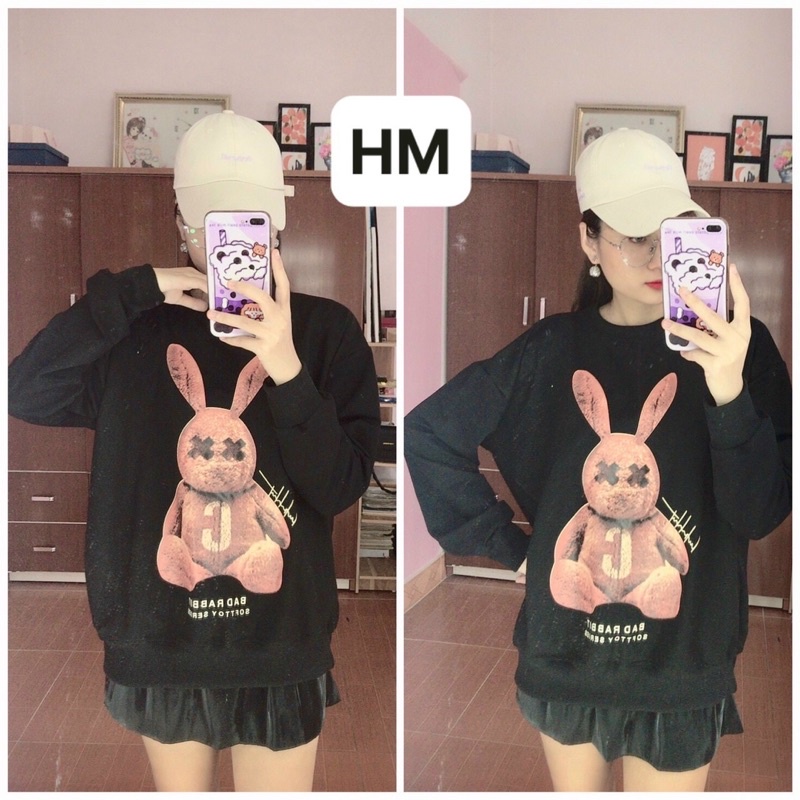 Áo nỉ thỏ cute tay dài cute