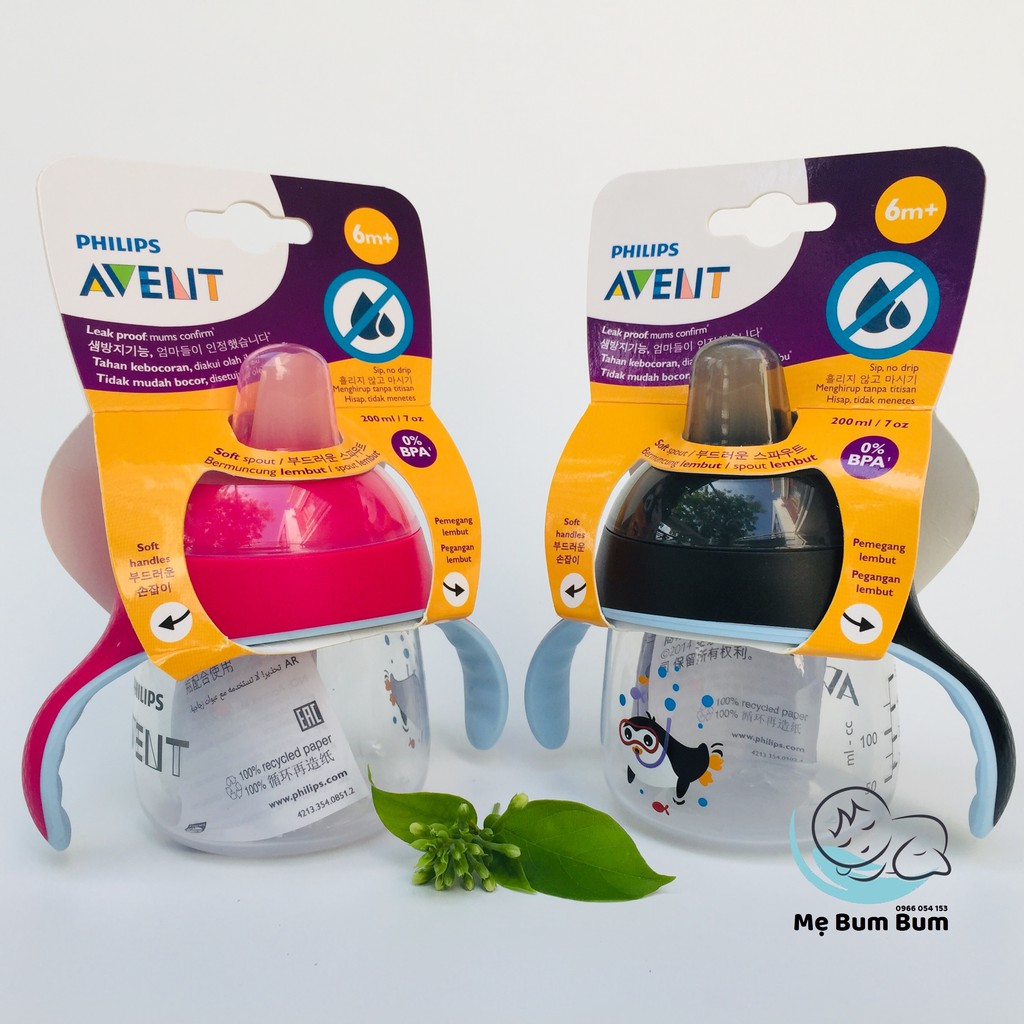 Bình tập uống Avent có tay cầm cho bé từ 6 tháng, 12 tháng