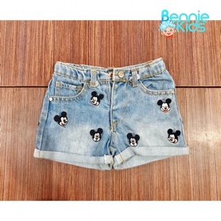 QUẦN SHORT JEANS ZARA MICKEY BÉ GÁI (9/12M)