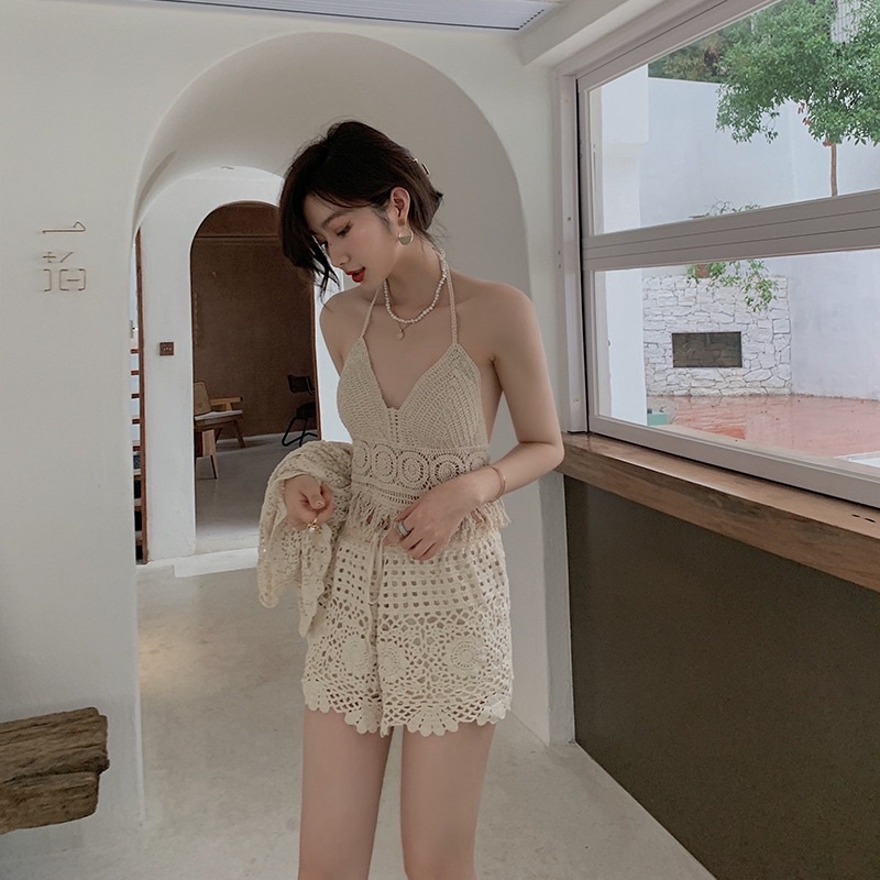 {KÈM ẢNH THẬT} Set bikini len đồng xu cực xinh!