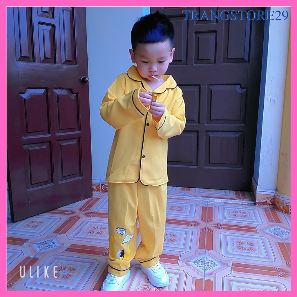 Bộ Pijama  Cho Bé Trai, Bé Gái Chất Đũi Cao Cấp cực xinh cho bé, Đồ Ngủ Cho Bé in hình ông trăng Từ 6-28Kg_TRANG STORE29