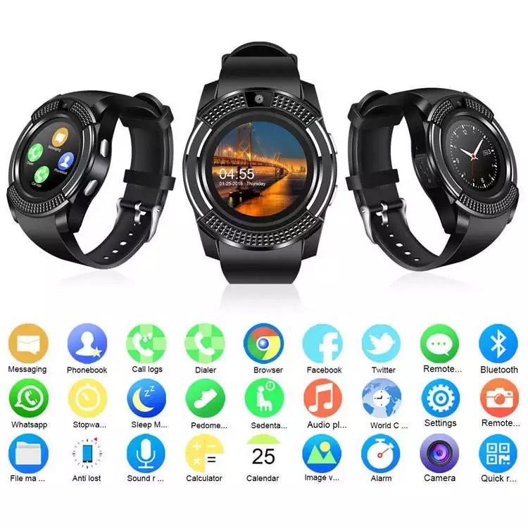 Đồng Hồ Thông Minh Eseed V8 (Chống Nước Trọn Đời), Hỗ Trợ Thẻ Sim/Thẻ Bluetooth/MMC Cho Android Và I