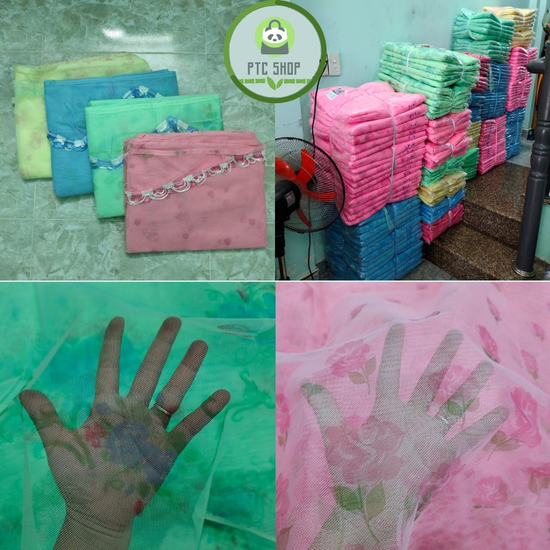 Mùng voan thái lan, mùng chống muỗi lỗ siêu nhỏ 1m2-1m6-1m8-2m5-3m-4m, màn chống muỗi không cửa - PTC SHOP