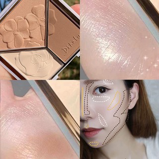 Bảng phấn má hồng/bắt sáng/tạo khối 3 trong 1 kháng nước lâu trôi Dikalu