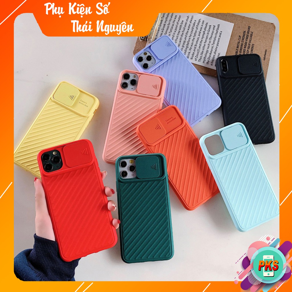 Ốp lưng silicone mềm thiết kế nắp trượt bảo vệ camera cho IPhone 11ProMax 11pro 11 X Xs Max XR 8 7 Plus