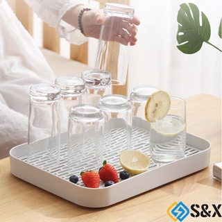 Khay úp ly giúp ráo nước 2 lớp phong cách Nhật Bản tiện dụng
