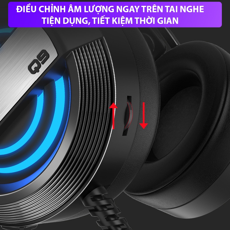 Tai nghe gaming Coputa tai nghe chụp tai có dây máy tính chơi game MC Q9